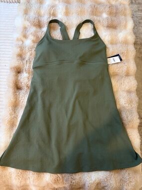 Lands' End Olive Green Swim Tank Dress medium NWT